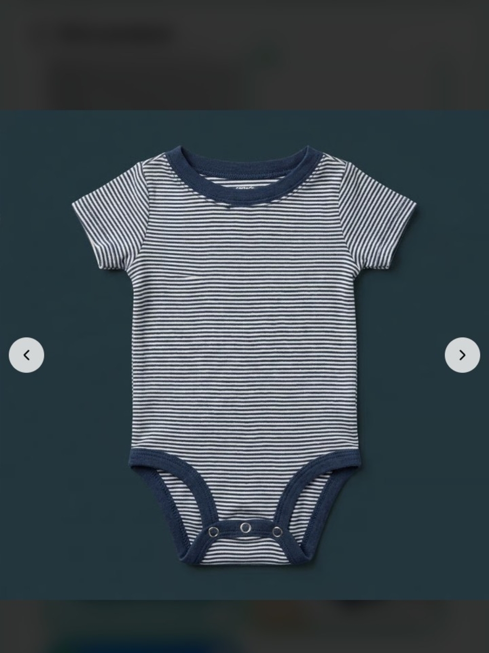 Carter's Navy & White Striped Baby One-Piece